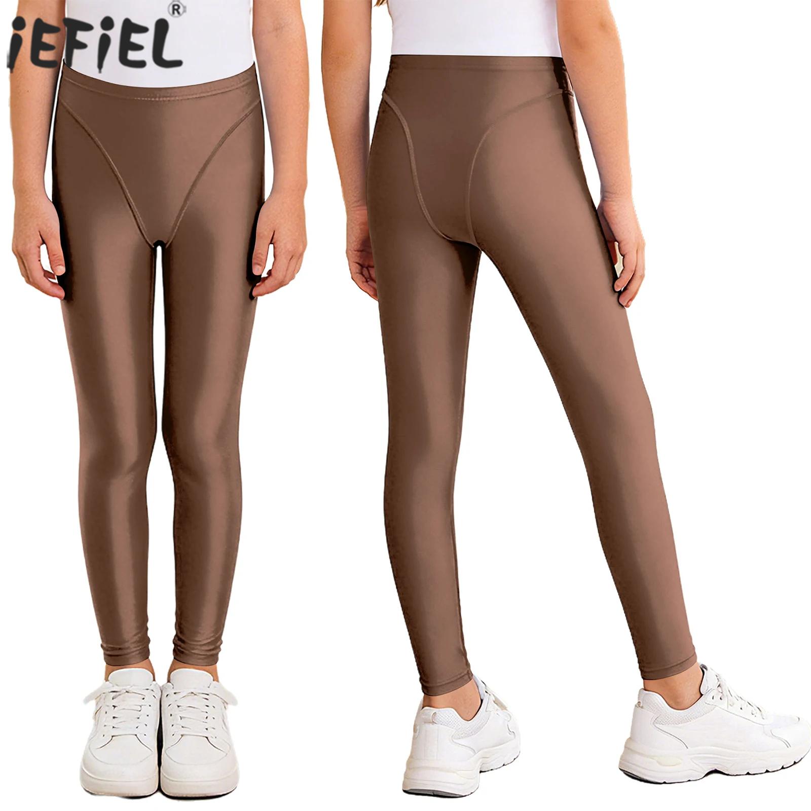 Yoga Fitness Dance - Kids Girls Glossy Sports Yoga Leggings