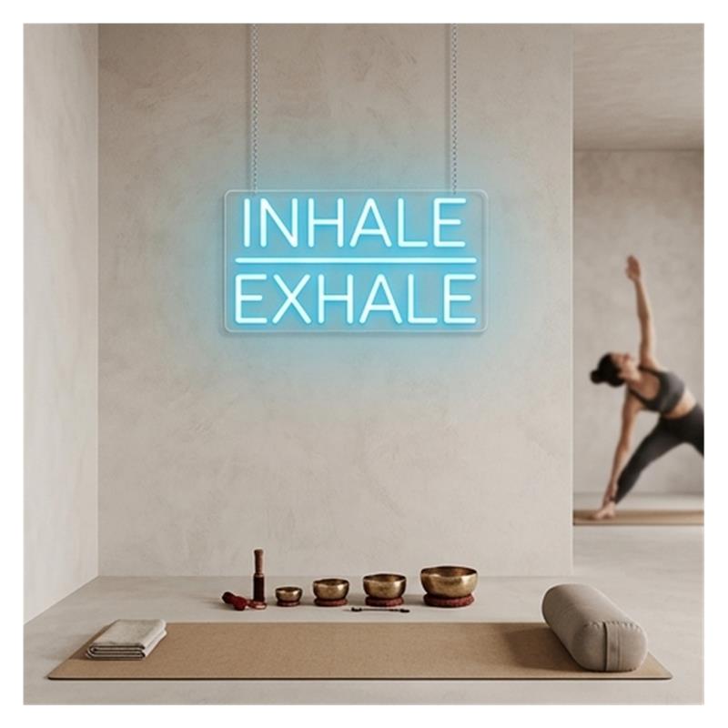 Inhale Exhale Neon Sign Light  - Yoga Fitness Holiday review and price