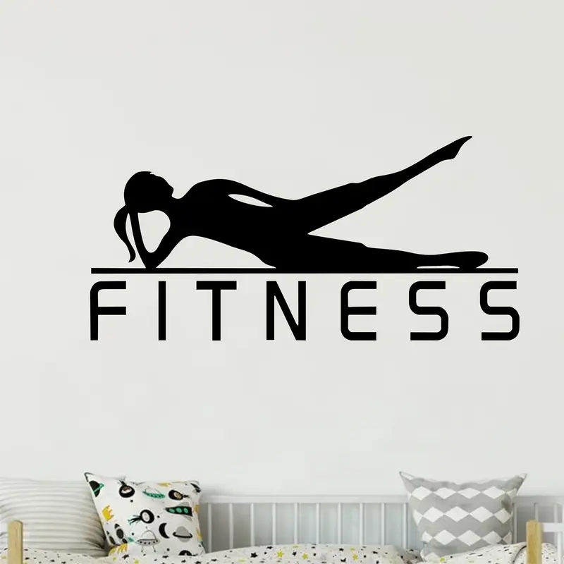 A Vinyl Sticker of a Fitness G - Yoga Fitness Wallpaper review and price