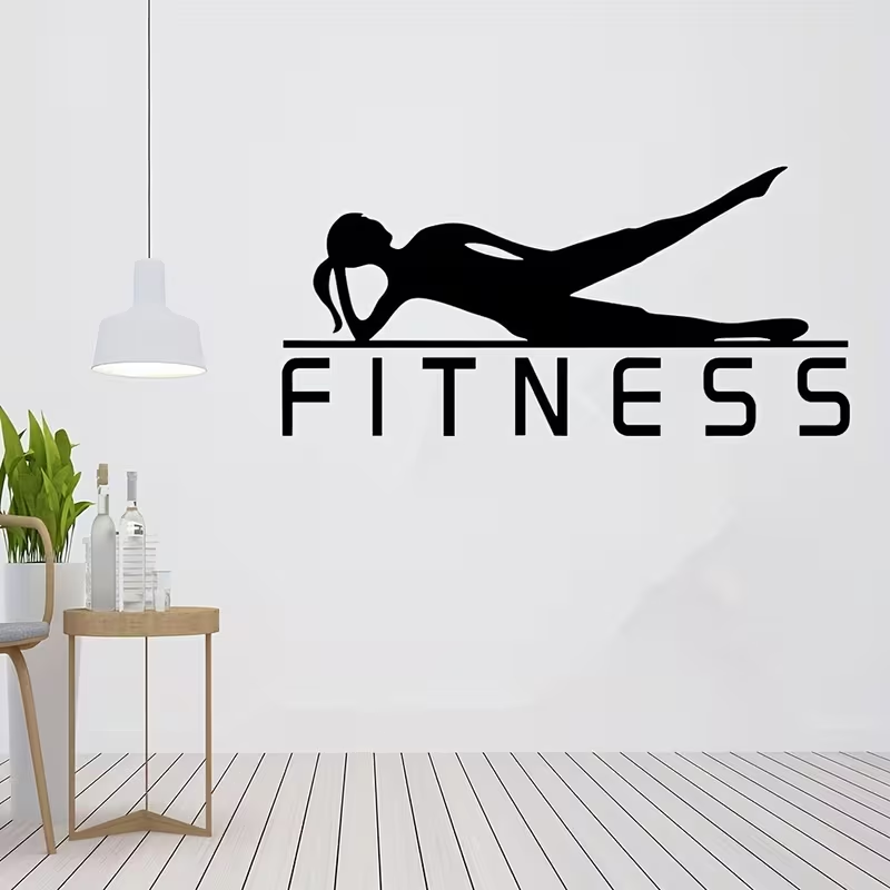 A Vinyl Sticker of a Fitness G - Yoga Fitness Wallpaper review and price