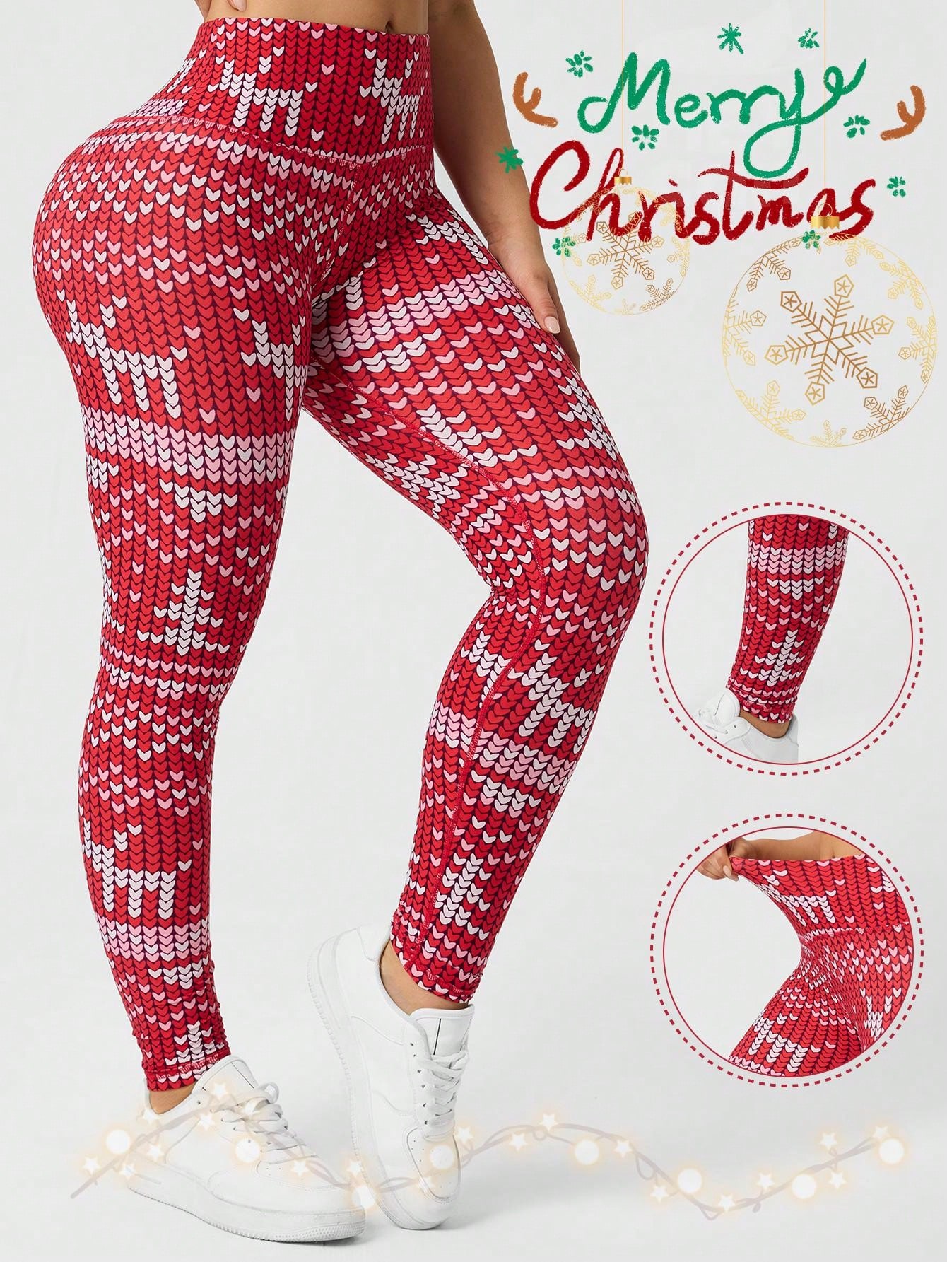 Womens Christmas Printed Leggi - Yoga Fitness Holiday review and price