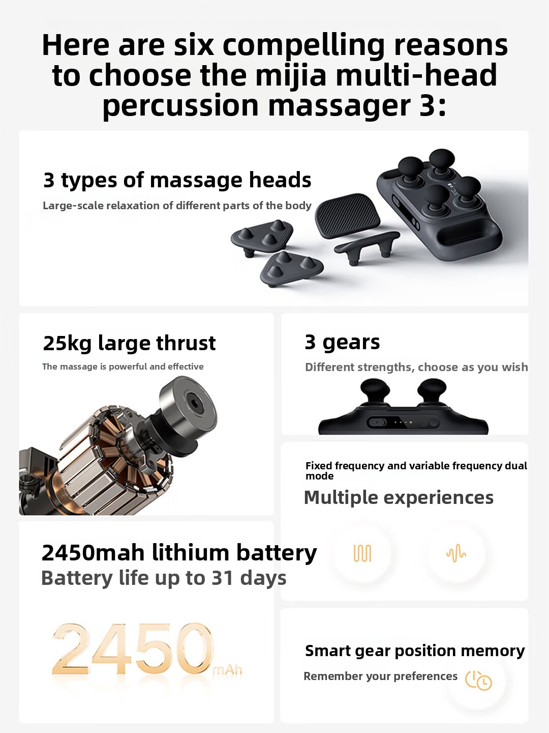 Mijia Multi‑Head Massage Gun 3 - Vibration Massage Gun review and price