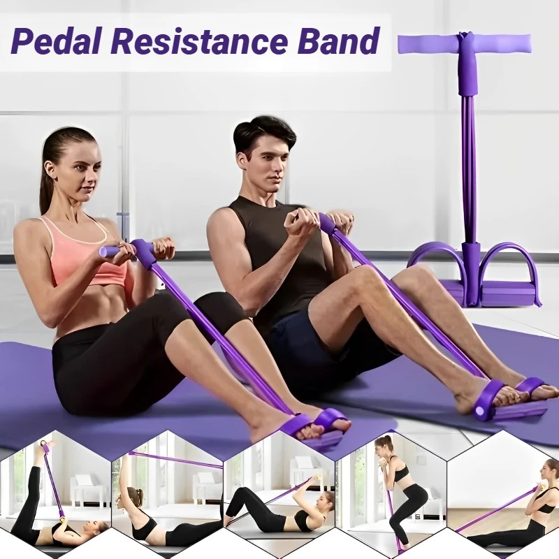 4‑Tube Pedal Tension Rope Mult - Yoga Fitness Stretching Strap review and price