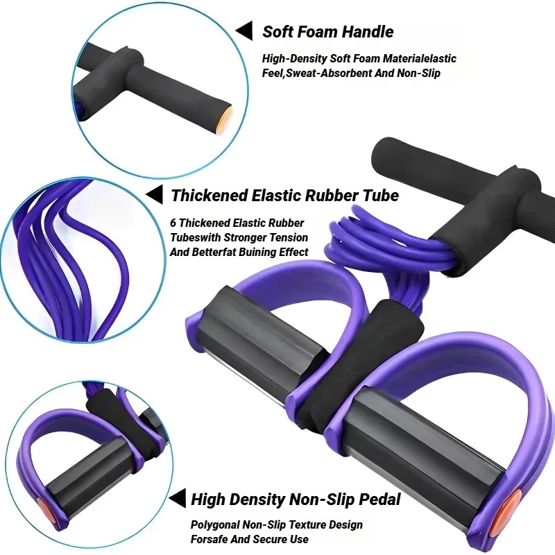 4‑Tube Pedal Tension Rope Mult - Yoga Fitness Stretching Strap review and price