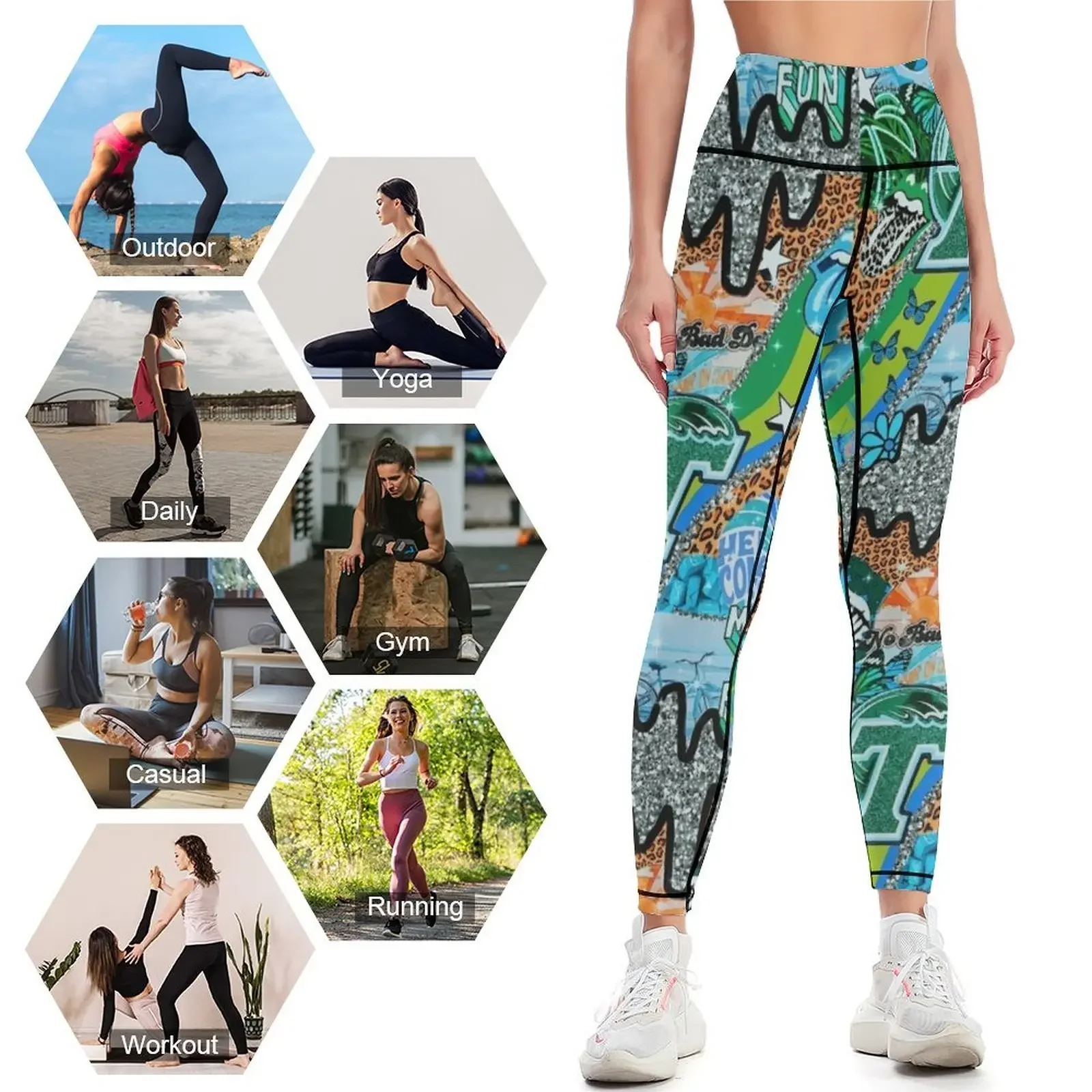 TU WALLPAPER Leggings Women's  - Yoga Fitness Wallpaper review and price