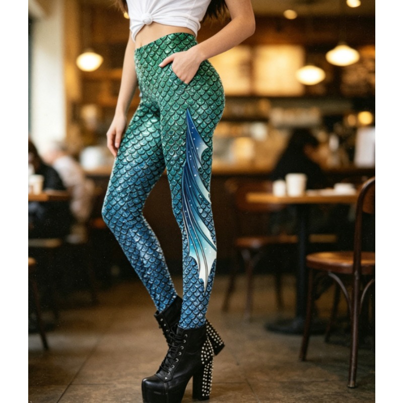 Mermaid Scale 3D Print Legging - Yoga Fitness Holiday review and price