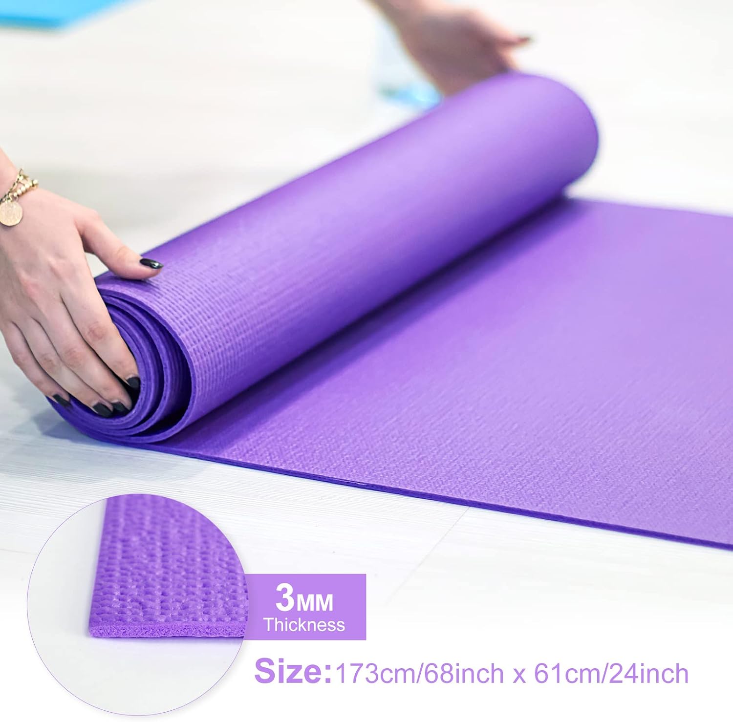 3 mm Thin Yoga Mats Lightweigh - Yoga Fitness Class review and price