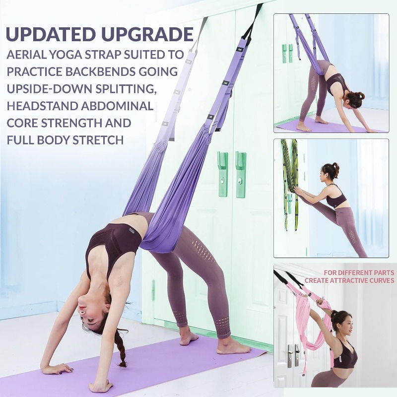 Adjustable Aerial Yoga Hammock - Yoga Fitness Stretching Strap review and price
