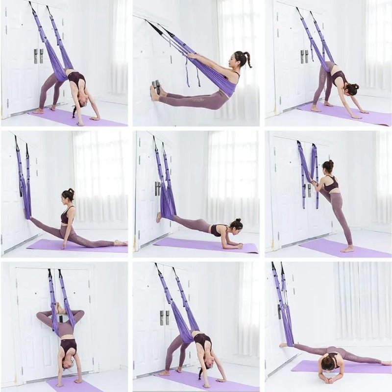 Adjustable Aerial Yoga Hammock - Yoga Fitness Stretching Strap review and price
