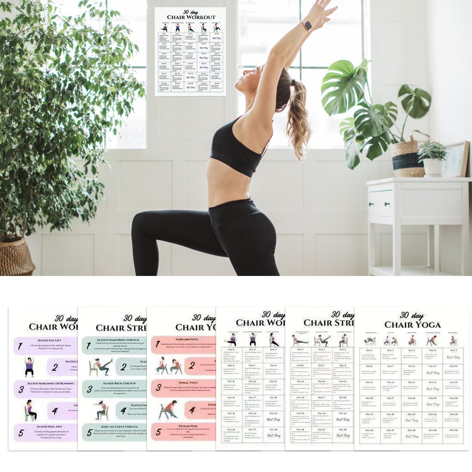 6 Pieces 30-Day Chair Exercise - Yoga Fitness Wallpaper review and price
