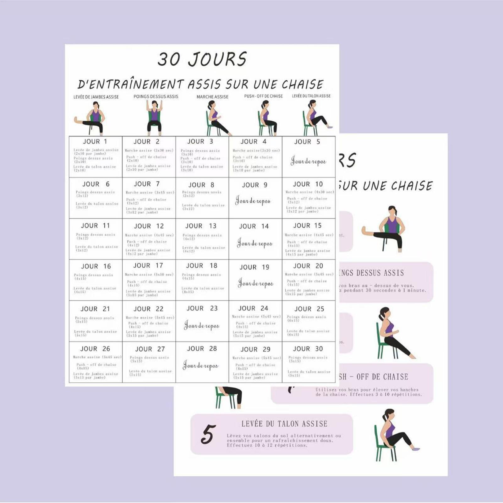 6 Pieces 30-Day Chair Exercise - Yoga Fitness Wallpaper review and price